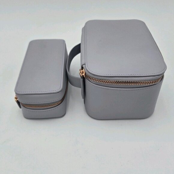 Rachel Zoe Travel Cases Makeup Case Jewelry Case Purple Gold EUC Set Of Two Zip - Picture 6 of 9